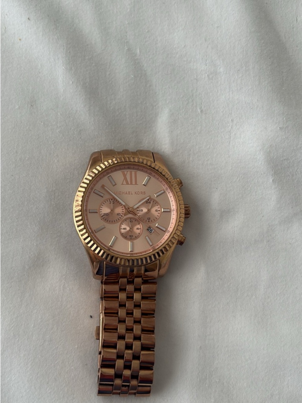 Michael Kors Rose Gold-Tone Chronograph Bracelet Watch